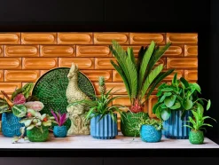 Intratuin bloempot op voet Stijn blauw D 15 H 14 cm
