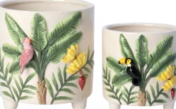 Intratuin bloempot Raval crème 19 x 16,8 x 18 cm