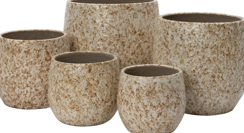 Intratuin bloempot Rida wit / bruin D 16 H 14 cm