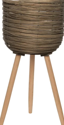 Intratuin bloempot riet grijs D 20,5 H 36 cm