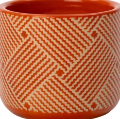 Intratuin bloempot Rory oranje / wit D 8 H 7 cm