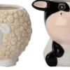 Intratuin bloempot Rover schaap wit / beige 10,5 x 9 x 11 cm