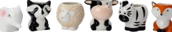 Intratuin bloempot Rover zebra zwart / wit 14 x 6 x 11 cm