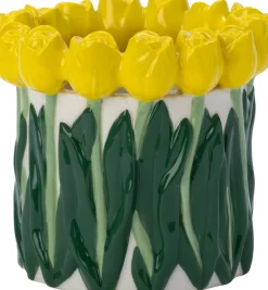 Intratuin bloempot Sven geel / groen D 15,2 H 14,2 cm
