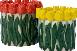 Intratuin bloempot Sven rood / groen D 17 H 16 cm