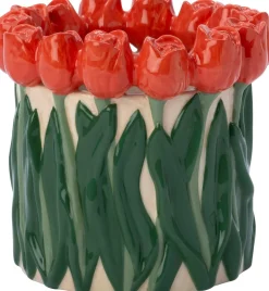 Intratuin bloempot Sven rood / groen D 17 H 16 cm