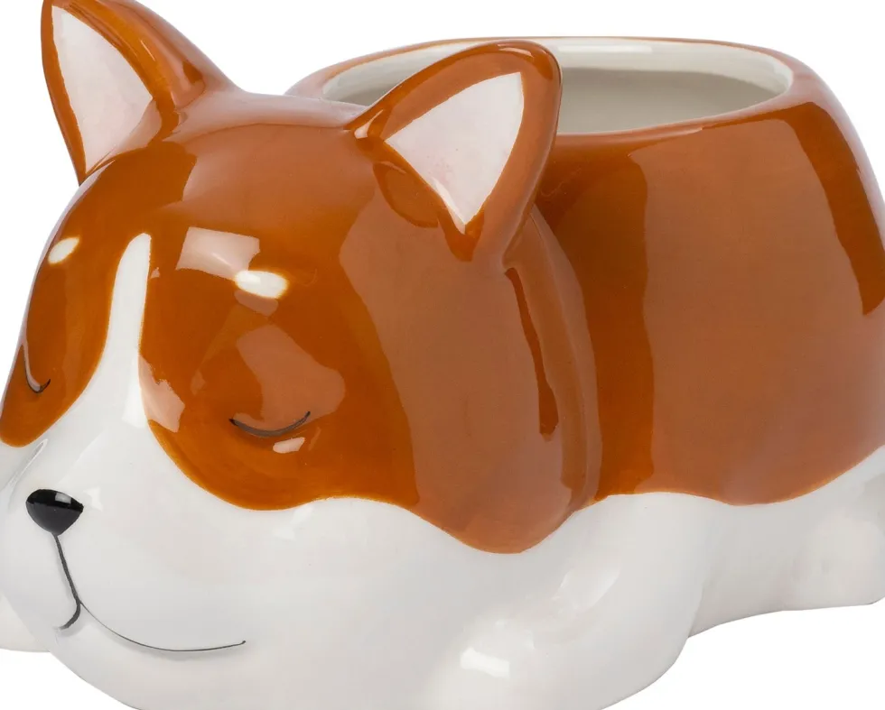Intratuin bloempot Tibbe hond bruin 15,5 x 10 x 8,6 cm