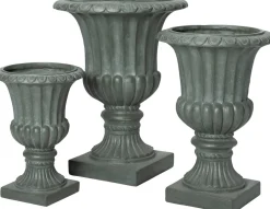 Intratuin bloempot Tilda reliëf grijs D 44 H 62,5 cm