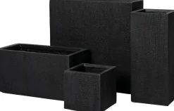 Intratuin bloempot Tino zwart 25 x 25 x 25 cm