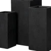 Intratuin bloempot Tino zwart 32,5 x 32,5 x 70 cm
