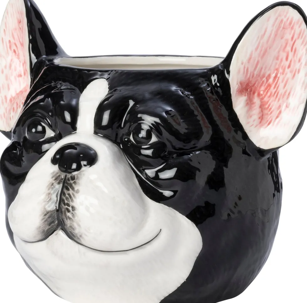 Intratuin bloempot Tom bulldog zwart 17,9 x 15,5 x 15 cm