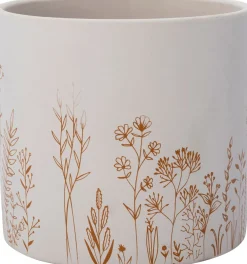 Intratuin bloempot Vera wit / rood D 13,5 H 12,5 cm