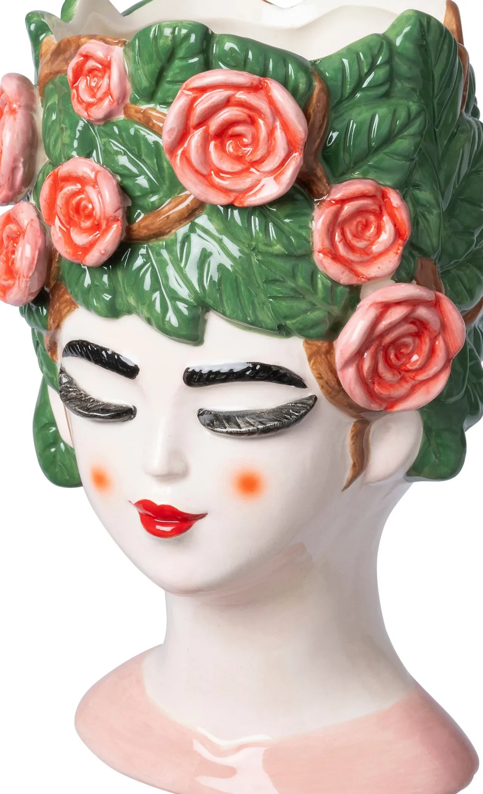 Intratuin bloempot Vrouw met rozen roze 21 x 21 x 36 cm