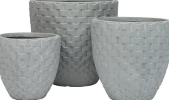 Intratuin bloempot Wicker grijs D 43 H 41 cm