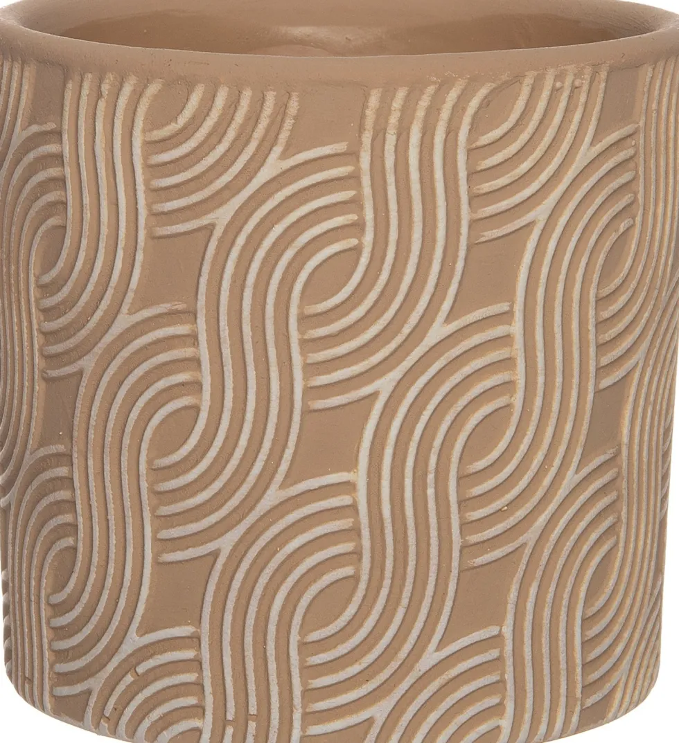Intratuin bloempot Yaro beige D 13,5 H 12,5 cm