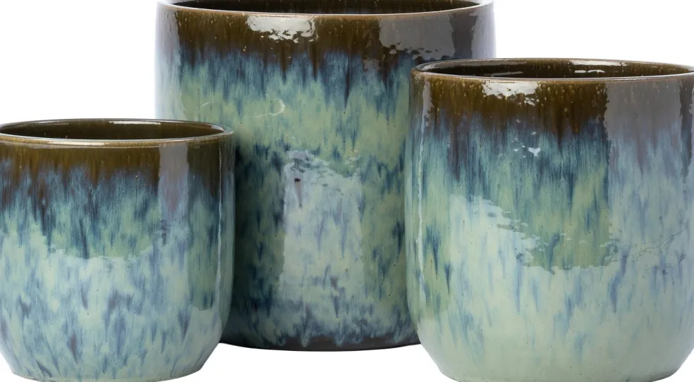 Intratuin bloempot Zuni blauw D 26 H 24 cm