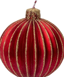 Intratuin bolkaars kerstbal rood / goud 17 uur D 7,5 H 9 cm