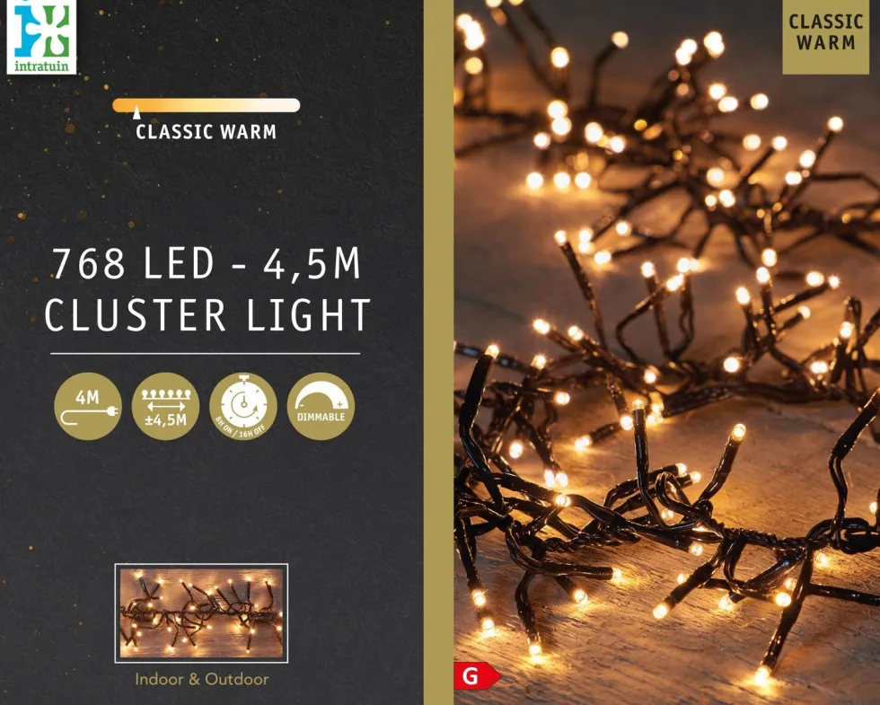 Intratuin clusterverlichting met 768 lampjes classic warm 4,5 m