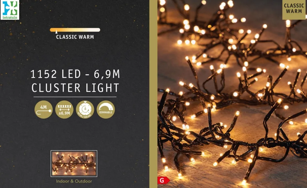 Intratuin clusterverlichting met 1152 LED lampjes classic warm 6,9 m