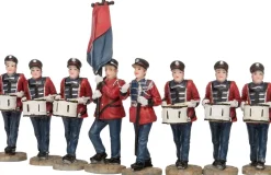 Intratuin De Brink kerstdorpminiatuur drumband 8 stuks H 8 cm