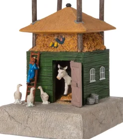 Intratuin De Brink kerstdorpminiatuur hooischuur met koe 13,7 x 17,2 x 20 cm