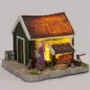 Intratuin De Brink kerstdorpminiatuur schuur 14 x 15 x 11 cm