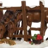 Intratuin De Brink kerstdorpminiatuur paarden 9 x 8 x 6,5 cm