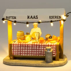 Intratuin De Brink kerstdorpminiatuur marktkraam 12 x 7,5 x 10,5 cm