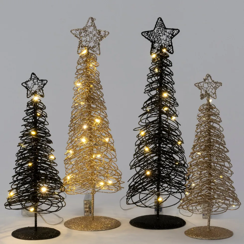 Intratuin decoratieboom Arby met verlichting goud D 12 H 40 cm
