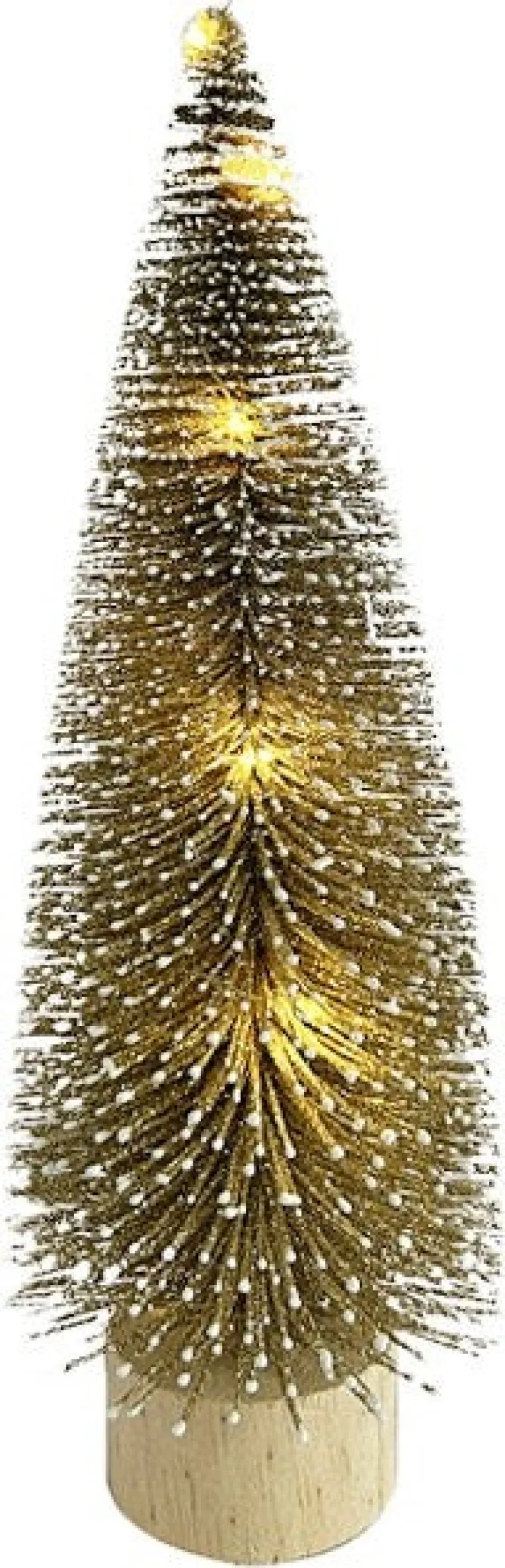 Intratuin decoratieboom Den goud met 10 lampjes warm wit D 9 H 25 cm
