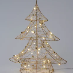Intratuin decoratieboom diamant goud met verlichting 34 x 8 x 40 cm
