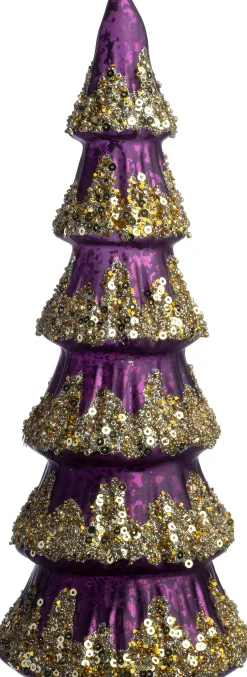Intratuin decoratieboom Hector paars / goud D 8,2 H 31,5 cm
