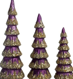 Intratuin decoratieboom Hector paars / goud D 8,2 H 26,5 cm