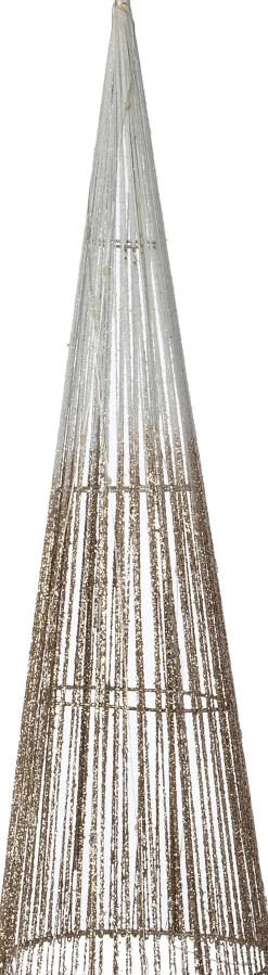 Intratuin decoratieboom kegel zilver / goud met verlichting D 16 H 60 cm
