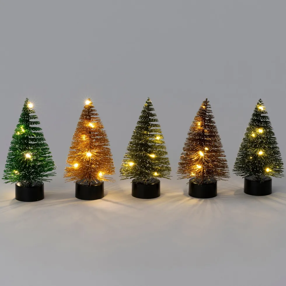 Intratuin decoratieboom Leonie groen met verlichting D 7 H 13 cm