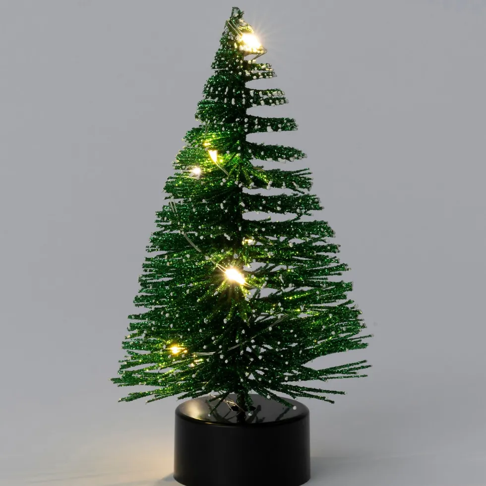 Intratuin decoratieboom Leonie groen met verlichting D 7 H 13 cm