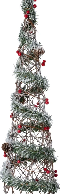 Intratuin decoratieboom Otra kegel groen / wit met verlichting D 20 H 80 cm