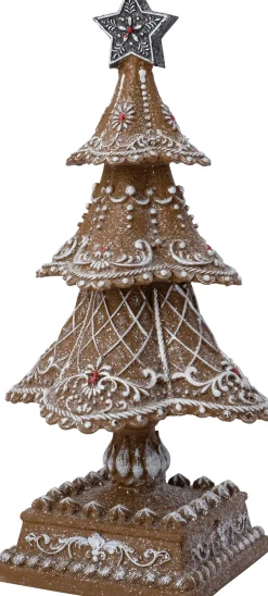 Intratuin decoratieboom Petra bruin / wit 12,5 x 12,5 x 24,5 cm