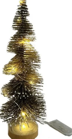 Intratuin decoratieboom Pine brons met 10 lampjes warm wit D 25 H 9,5 cm