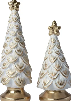 Intratuin decoratieboom Silva kerstboom ster goud / wit D 9,5 H 28