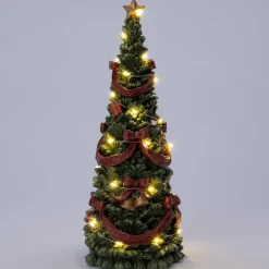 Intratuin decoratieboom strik groen met verlichting D 14 H 32 cm