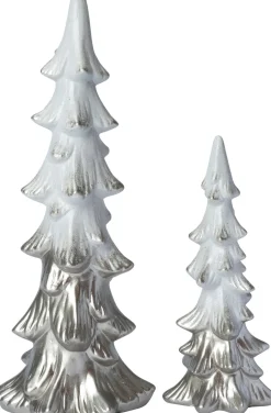 Intratuin decoratieboom Tino zilver / wit 10,5 x 8 x 24 cm