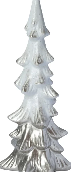 Intratuin decoratieboom Tino zilver / wit 10,5 x 8 x 24 cm
