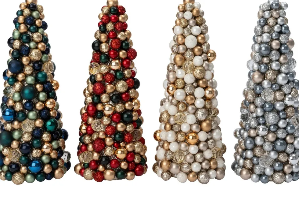 Intratuin decoratieboom Trevi kerstbal zilver D 18 H 45 cm