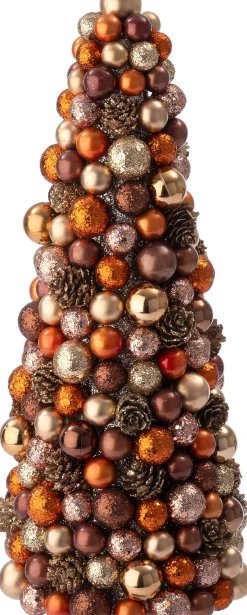 Intratuin decoratieboom Trevi kerstbal goud / bruin D 16 H 35 cm