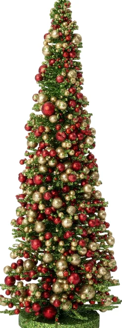 Intratuin decoratieboom Tuli groen / rood / goud D 20 H 50 cm