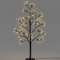 Intratuin decoratieboom vuurwerk zwart met verlichting 14 x 14 x 90 cm