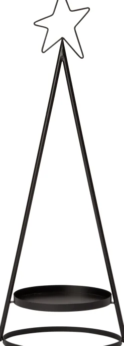 Intratuin decoratiekerstboom met tray Karin zwart 29 x 15 x 72 cm