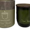 Intratuin geurkaars in glas Indi Olive Flower groen D 7,8 H 9,3 cm
