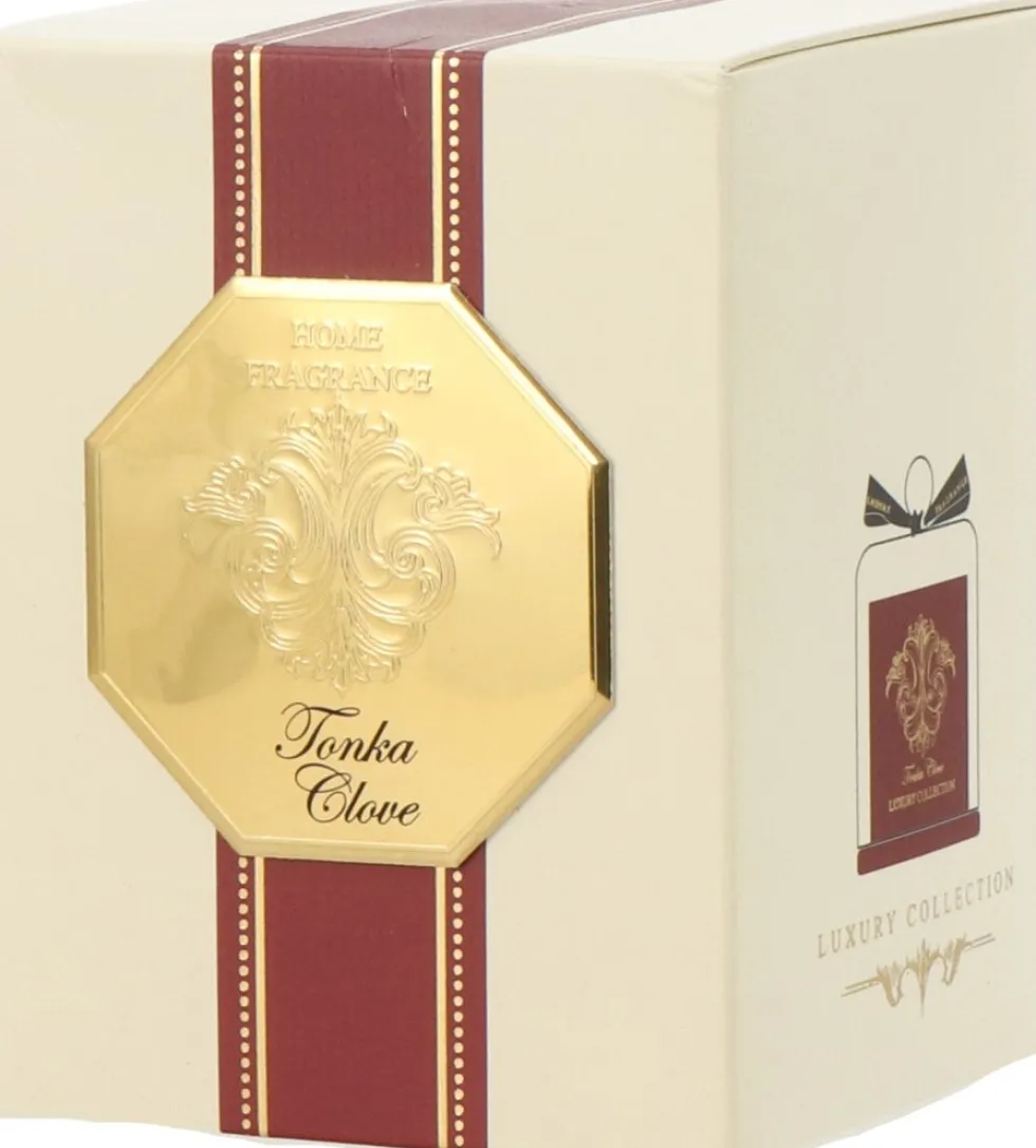 Intratuin geurkaars Luxe Tonka Clove rood 30 uur D 9,5 H 13 cm